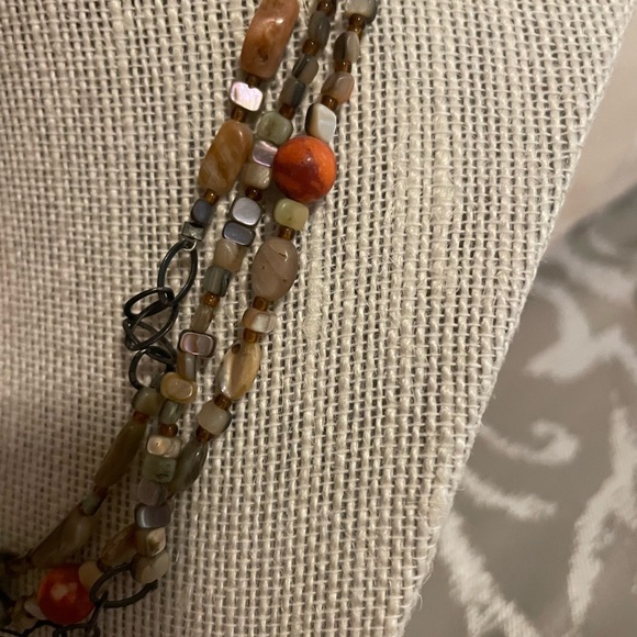 Silpada red coral and abalone necklace - Picture 3 of 4